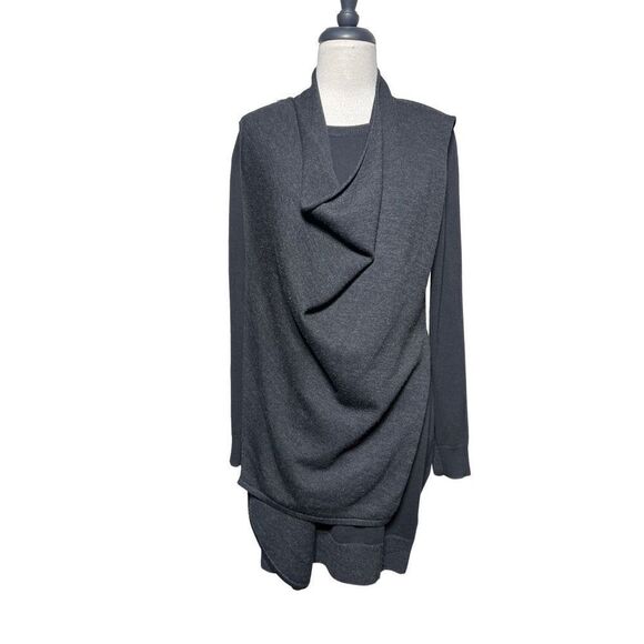 ALLSAINTS Drina Dress Long Sleeve Asymmetrical Mini Dress Size 4 - Picture 1 of 9